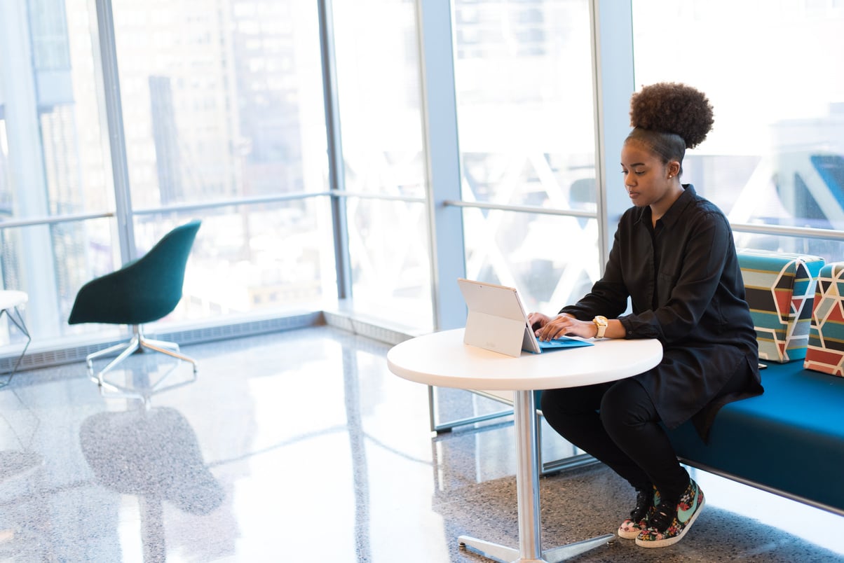 Woman Using Laptop Computer